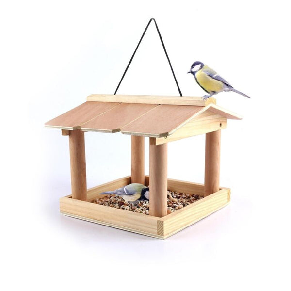 Hanging Wooden Bird Table Garden Feeding Station