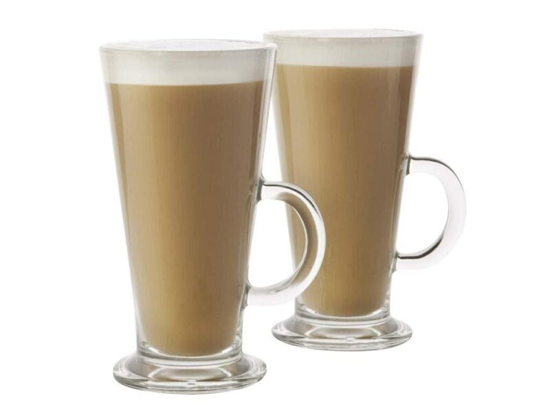 300ml Tall Latte Glass Handle Tea Cappuccino