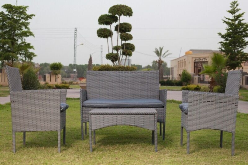 4 Piece Rattan Garden Furniture Set Outdoor Sofa Chairs