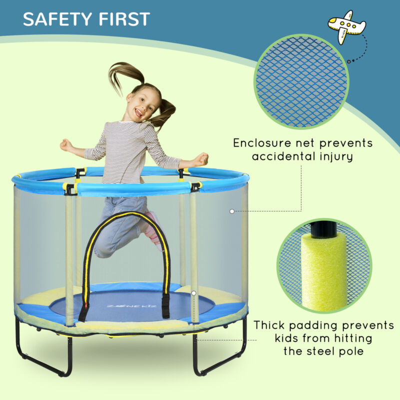 4.6FT Kids Trampoline with Enclosure Net for Toddler