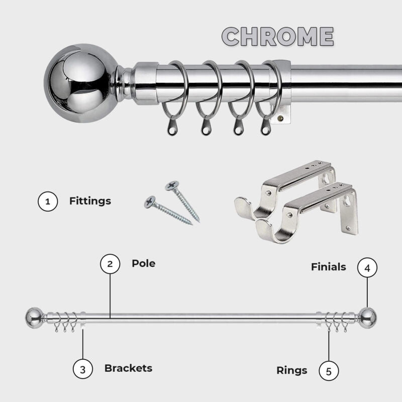 Extendable Metal Curtain Pole for Blackout Eyelet Ring