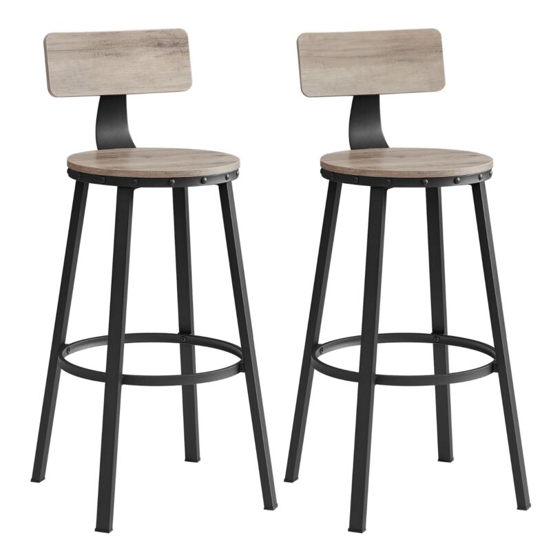 Set of 2 Tall Bar Stools, Bar Chairs
