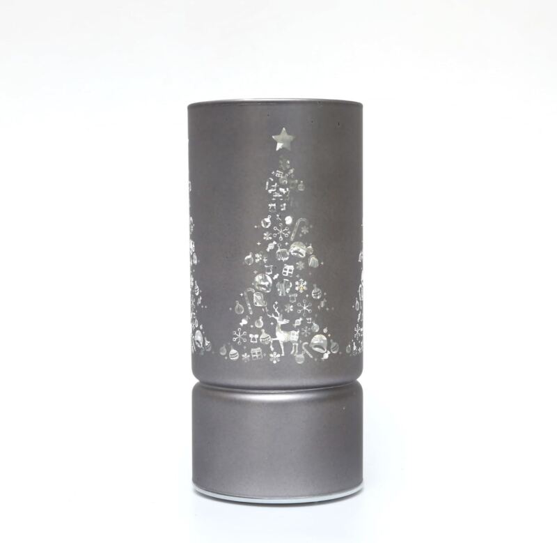 Christmas-decorated LED grey Glass Vase
