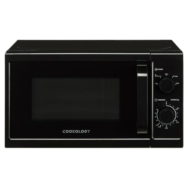 20L Black Microwave, 800W Freestanding