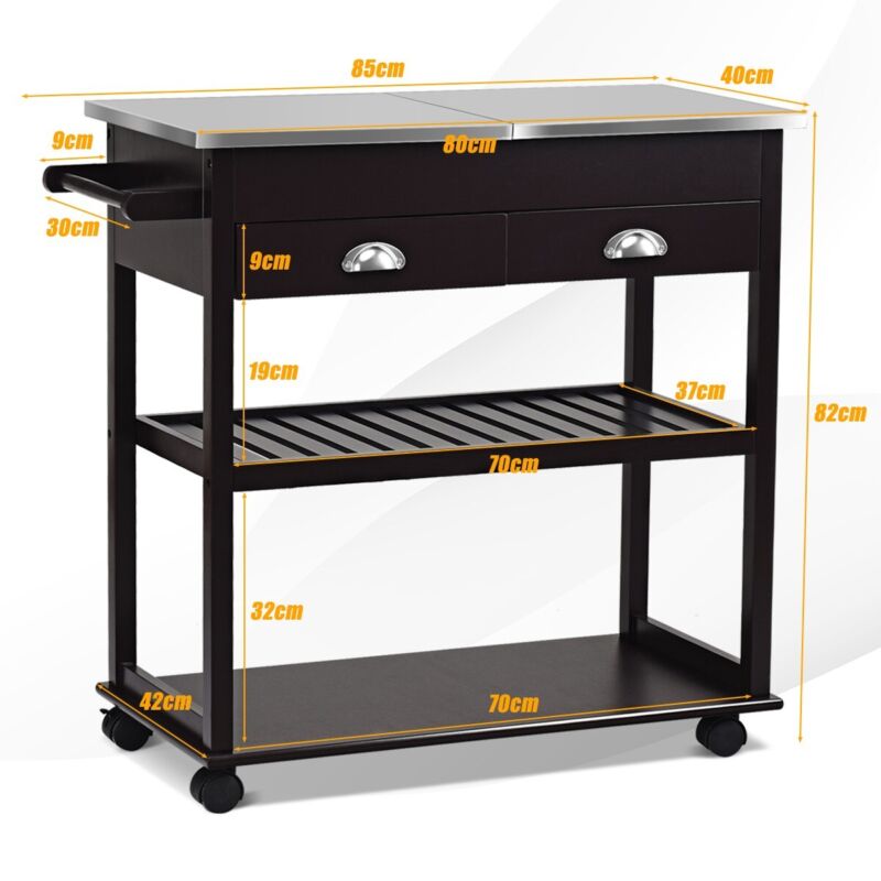 Kitchen Island Storage Trolley 3-Tier Buffet - Cints and Home