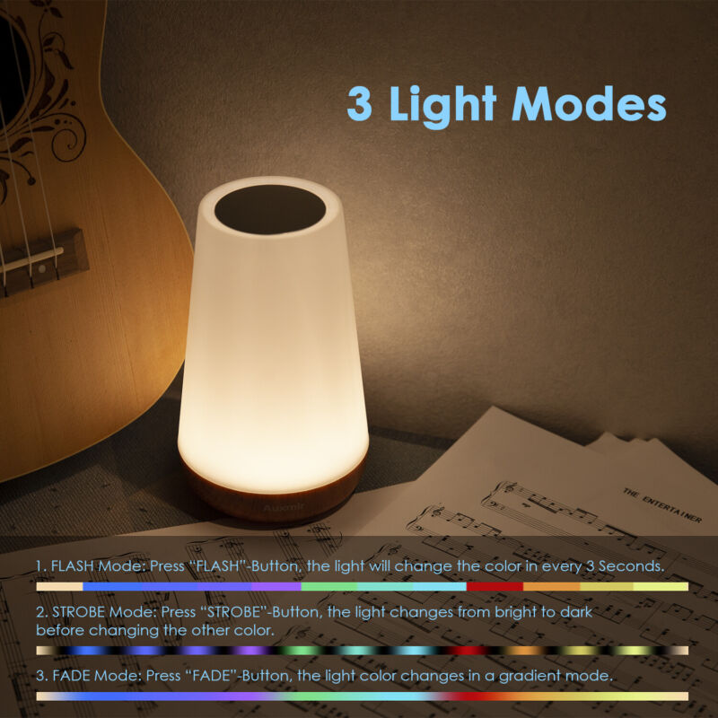 LED Night Light Table Lamp Bedside with 13 Colors and Remote Control - Cints and Home
