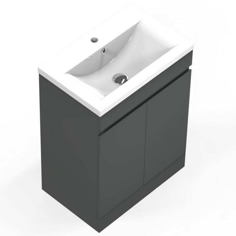 500mm Floor Standing Grey Bathroom Vanity Unit and Sink Basin - Cints and Home