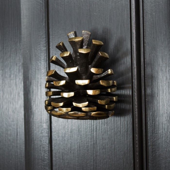Solid Brass Pine Cone Door Knocker - Cints and Home