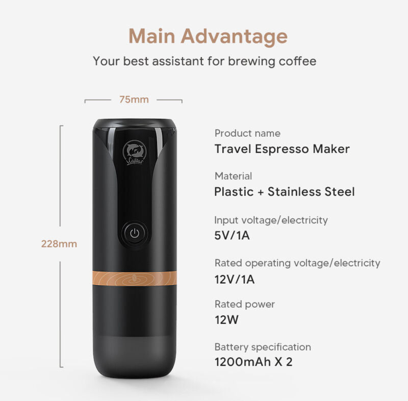 iCafilas Portable Espresso Coffee Maker DC12V Fit