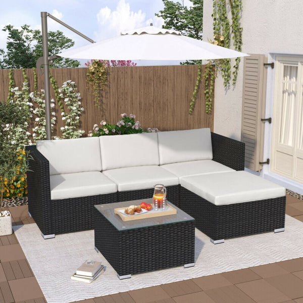 Rattan Garden Furniture Outdoor 5pcs Patio Sofa