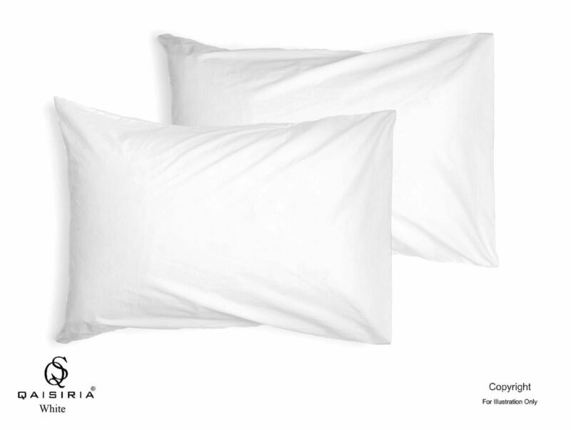 2 x Pillow Case Luxury Fine Poly cotton Housewife Pair Pack