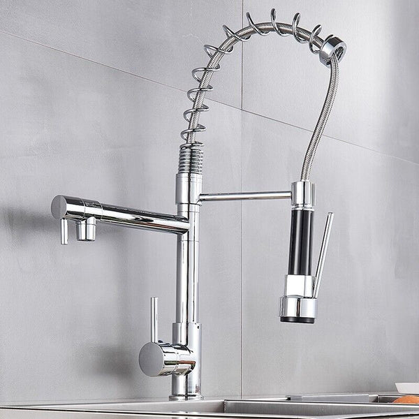 Modern Kitchen Pull Out Mixer Taps Dual Spout - Cints and Home