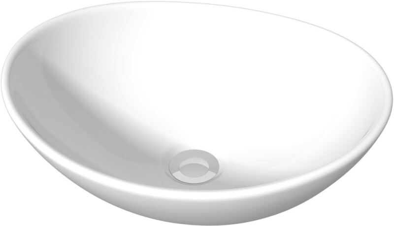 Bathroom Vanity Wash Basin Sink Countertop Oval Curved - Cints and Home