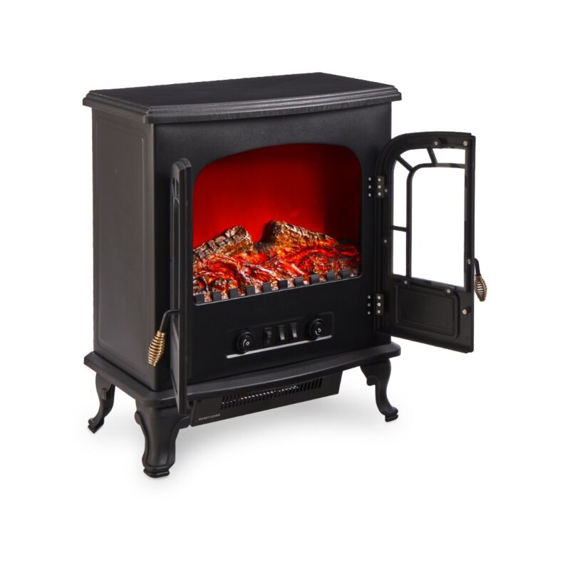 Electric Freestanding Fireplace Heater in Black - Cints and Home