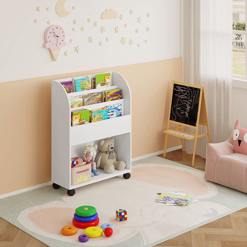 Wooden Bookcase Children Book Shelf Rack Storage - Cints and Home