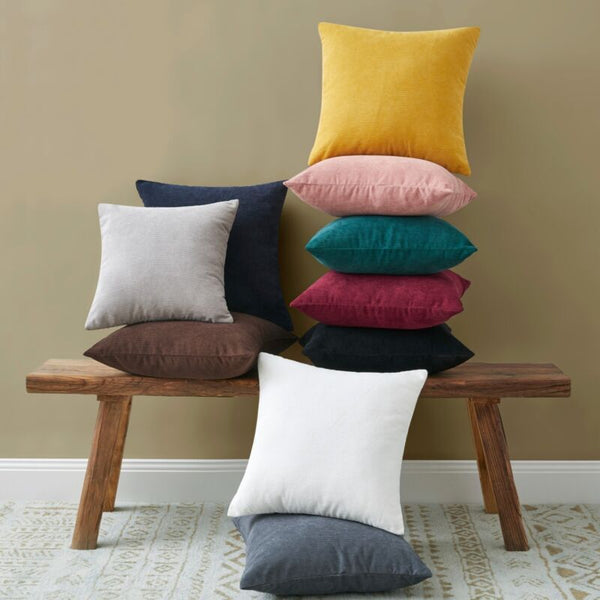 Set Of 4 Crushed Velvet Cushion Covers