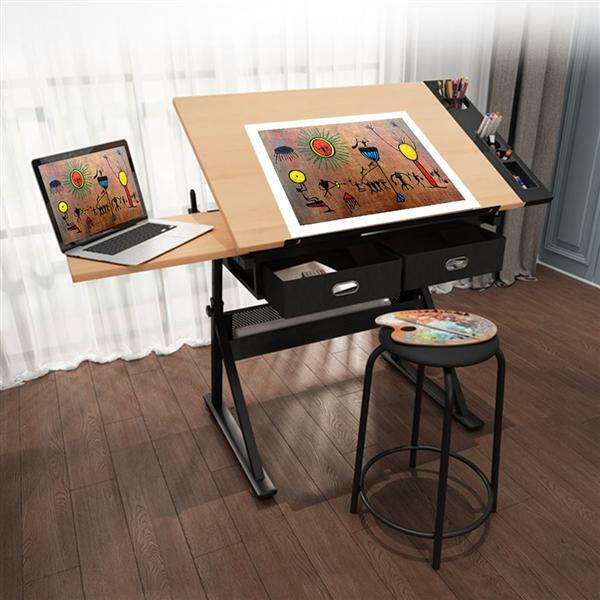 Art Craft Desk Drafting Table with 2 Drawers - Cints and Home