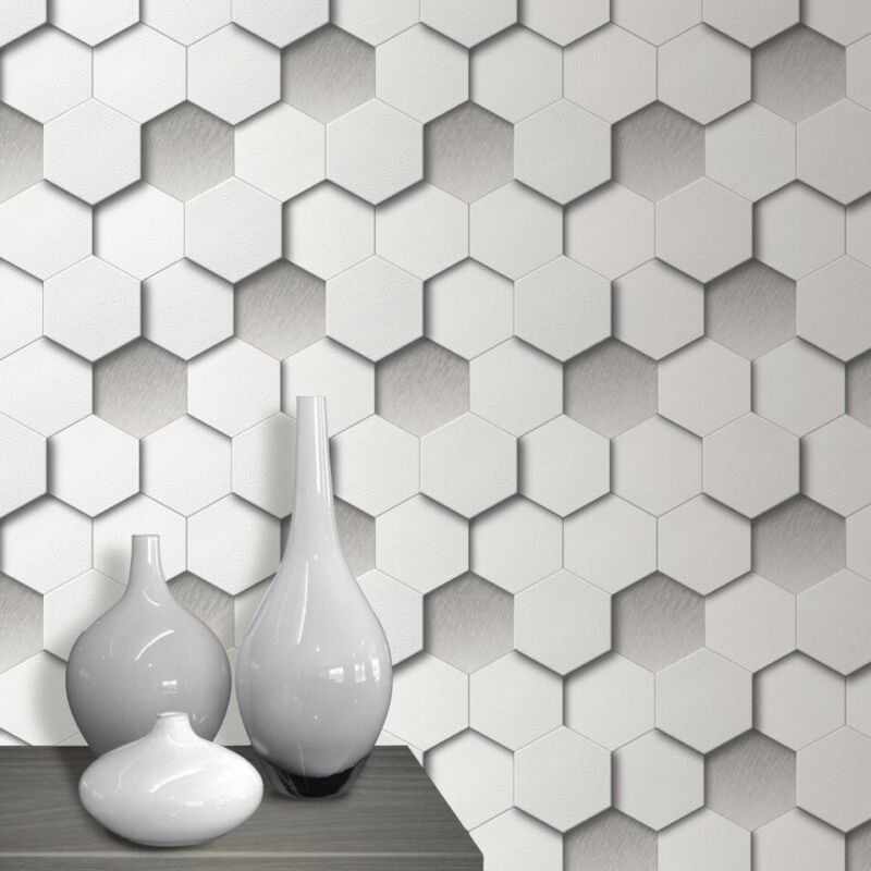 3D Leather Padded Hexagon Geometric Wallpaper - Cints and Home