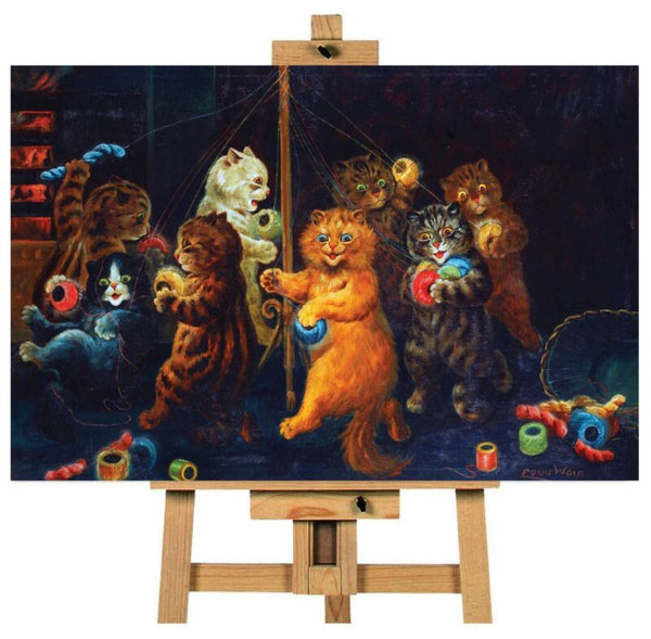 LOUIS WAIN CATS PAINTING FRAMED WALL HANGING CANVAS ART - Cints and Home