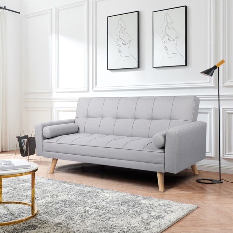 Fabric Sofa Bed 3 Seater Click Clack Living Room Recliner