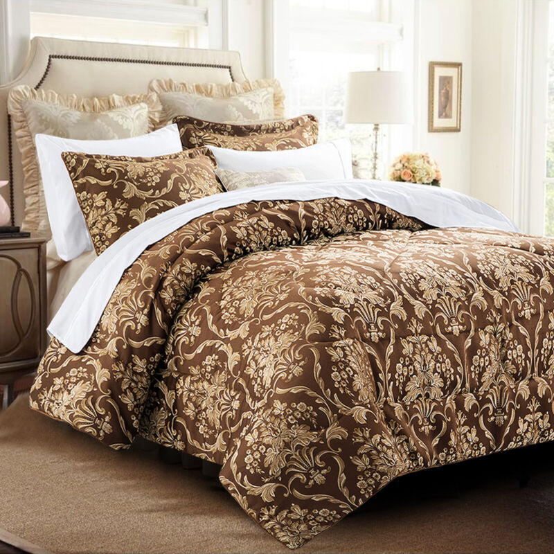 3PCS Jacquard Quilted Bedspread Comforter Bed
