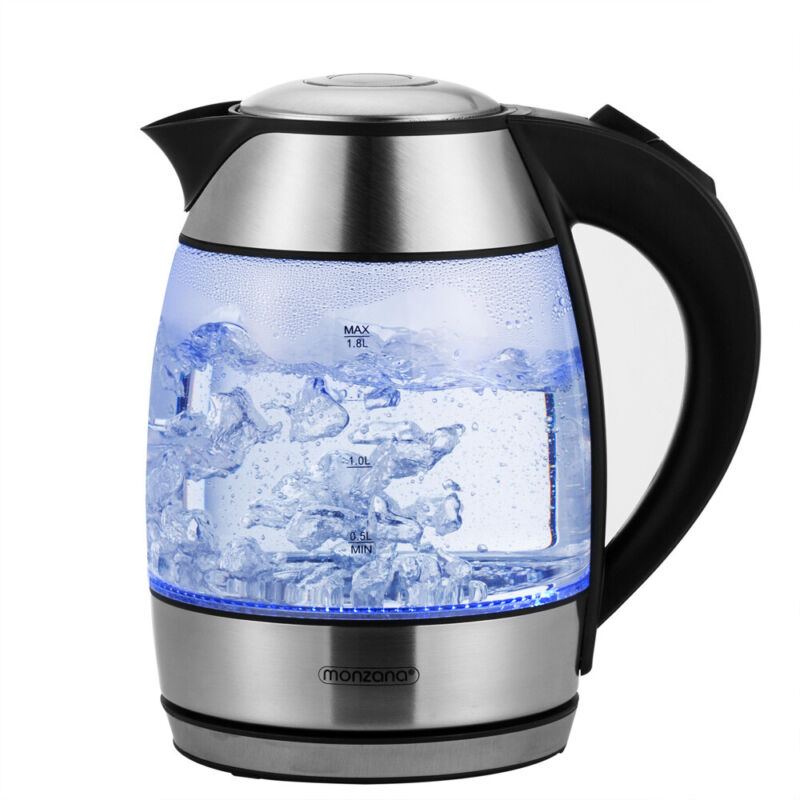 Electric Tea Illuminated Glass Kettle 360 Base Cordless