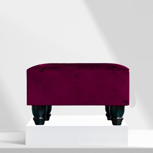 Ottoman Footstool Modern Rectangle Seat Footrest wine colour - Cints and Home