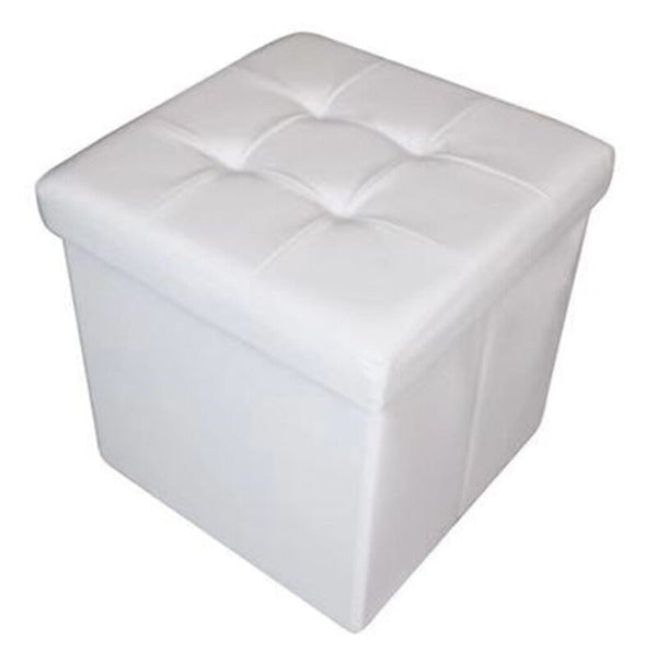 Folding Storage Ottoman Seat white - Cints and Home