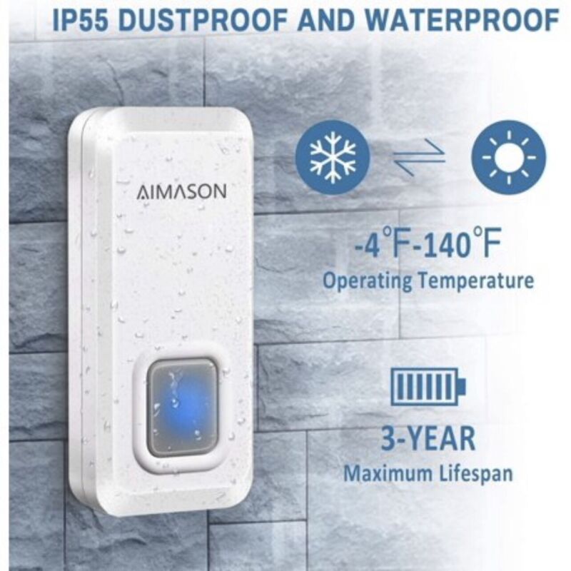 Waterproof Wireless Door Bells 400M Range Home - Cints and Home
