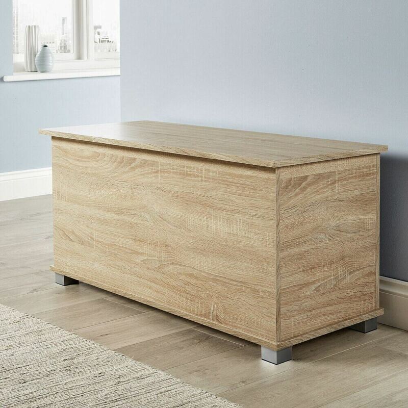 Ottoman Storage Chest Oak Toy Chest Bedding - Cints and Home