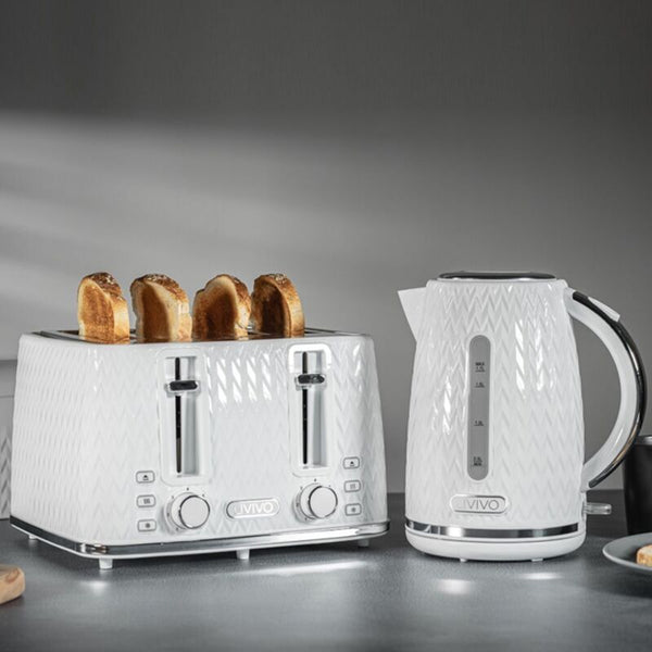LIVIVO 1.7L Electric Kettle & 4 Slice Toaster Extra-Wide