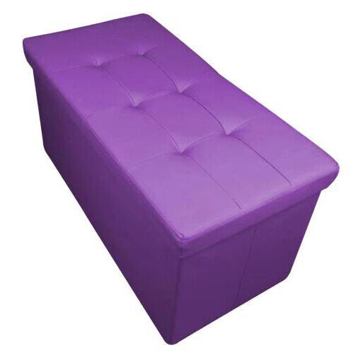 Large Folding Storage Ottoman Seat lilac - Cints and Home