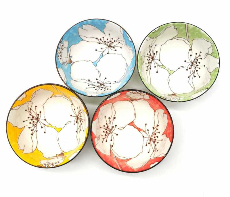 Japanese Chinese Style Rice Bowl Gift Set of 4 - Cints and Home