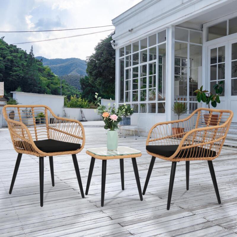 Garden Outdoor Furniture Lounge Setting Rattan - Cints and Home