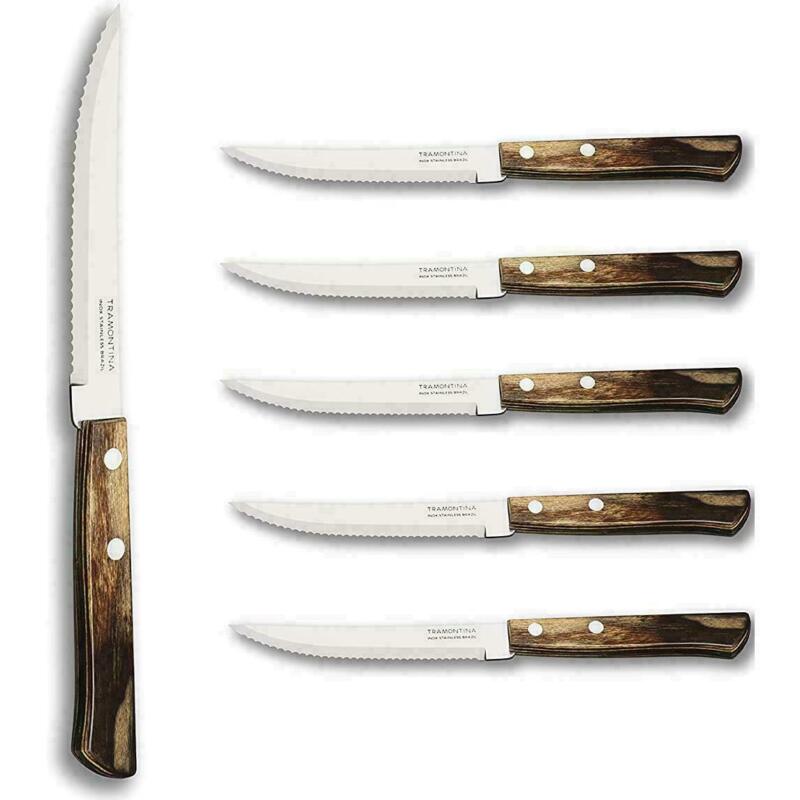 Tramontina 5" Set Of 6 Steak Knives Stainless