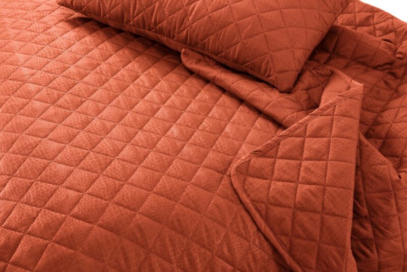 Luxury Embossed Quilted Bedspread Sofa Throw & Pillowcase