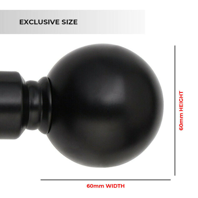 Extendable Metal Curtain Pole 28mm Plain Ball