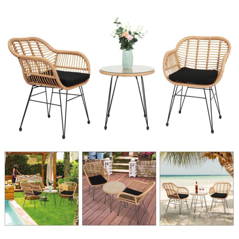 Outdoor Rattan Furniture Bistro Set Garden Patio Wicker - Cints and Home