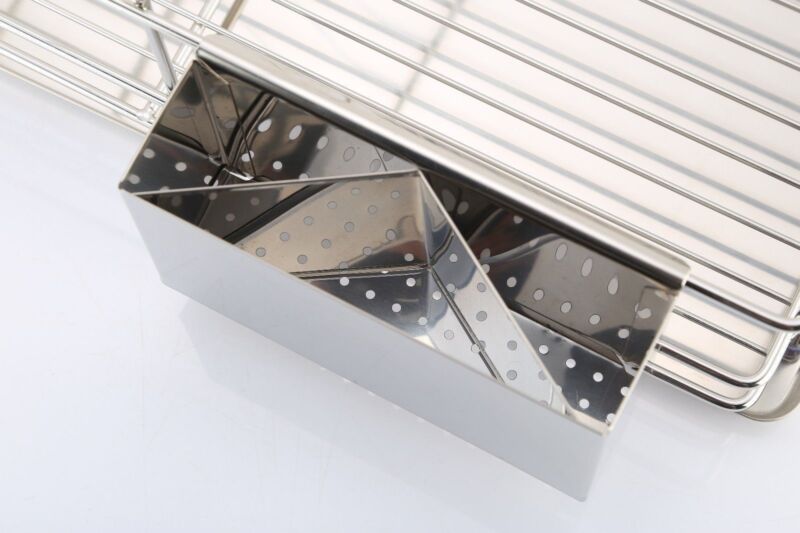 Large 2 Tier Stainless Steel Collapsible Dish Kitchen Rack