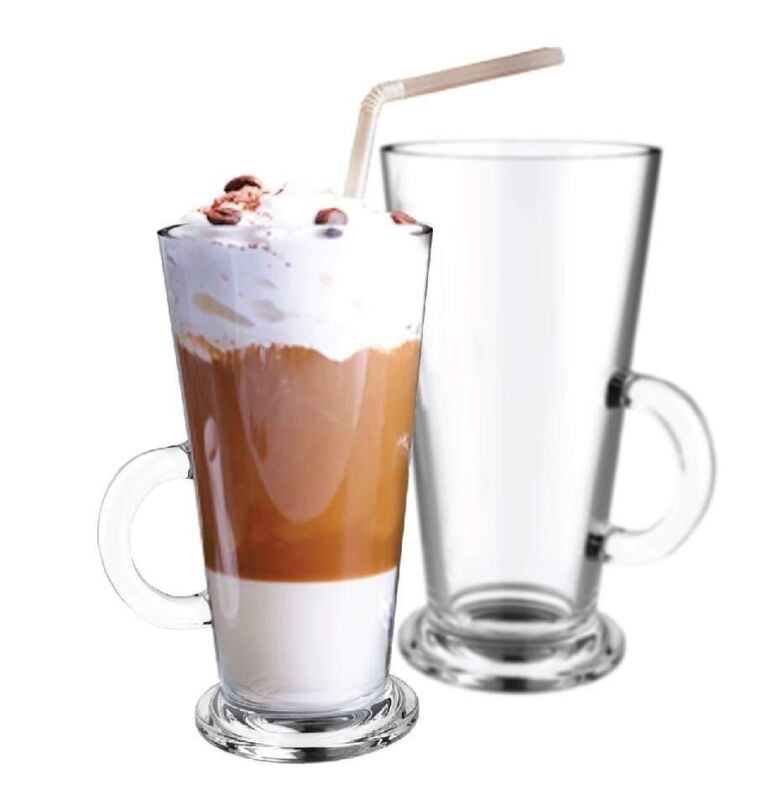 300ml Tall Latte Glass Handle Tea Cappuccino