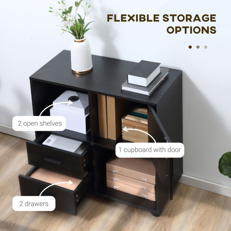 Printer Stand Mobile Office Storage Cabinet with Shelves Drawers - Cints and Home