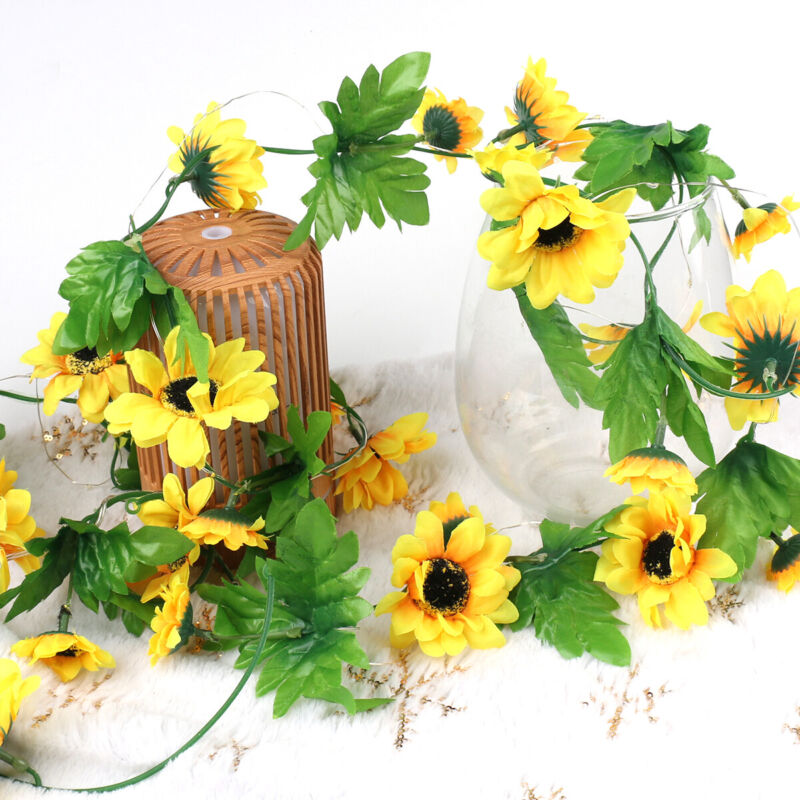 LED Solar Powered Sunflower Fairy String Lights Garden - Cints and Home