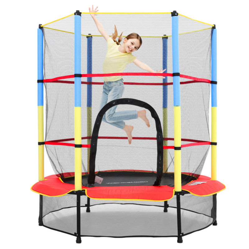 4.5ft Small Round Trampolines With Safety Enclosure