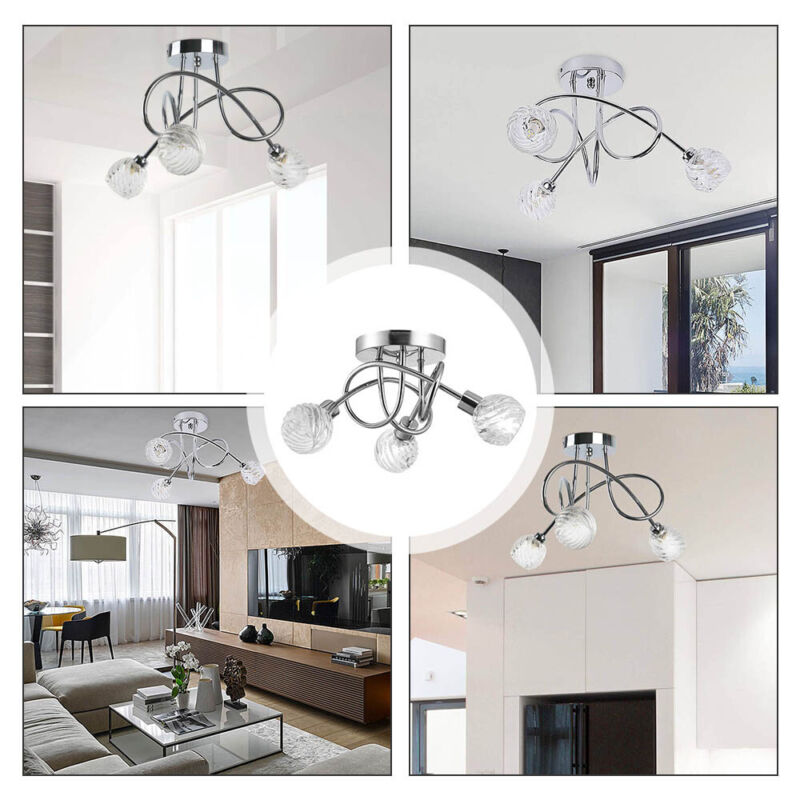 Modern Chandelier Crystal Swirl Glass Light Shades Droplet - Cints and Home