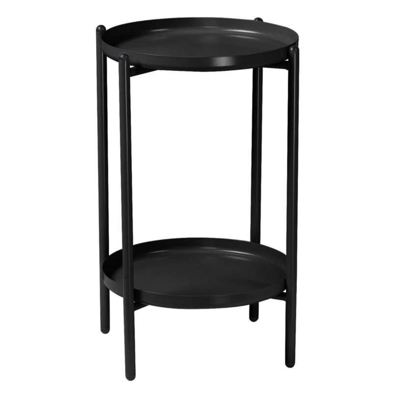 50cm 2-Tier Round Metal Side End Table Living Room