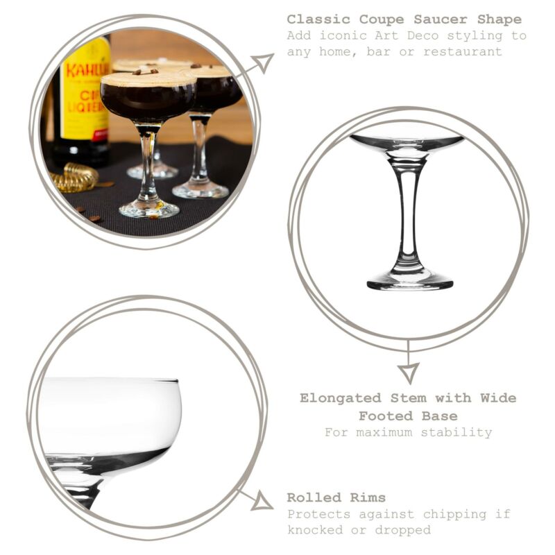 6x Misket Espresso Martini Glasses