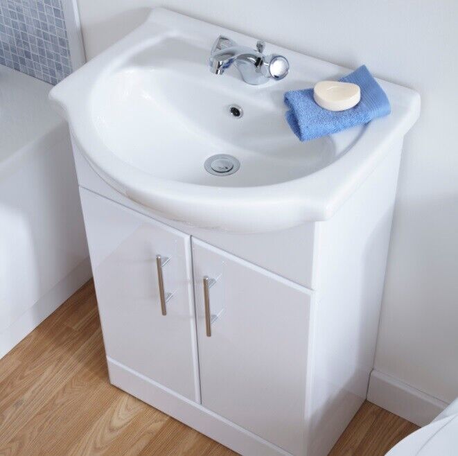 Modern White Bathroom Vanity Unit Ceramic