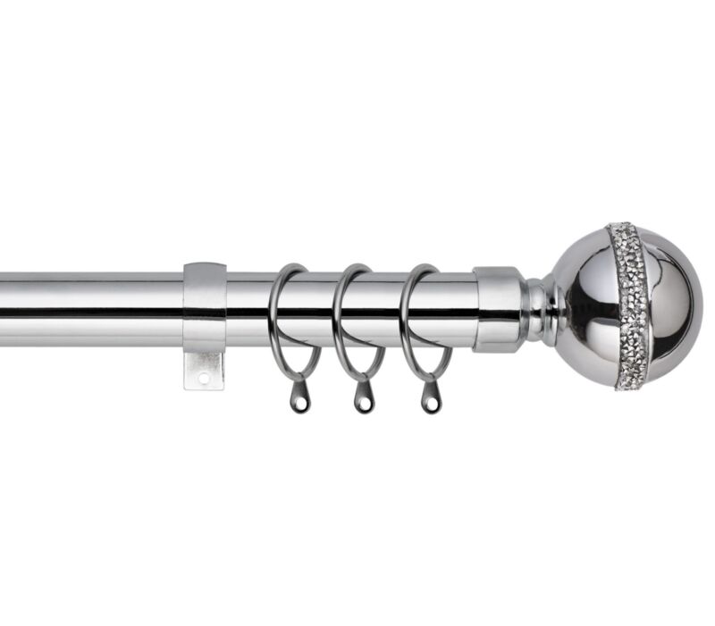 Bling Extendable Metal Curtain Pole Poles 28mm