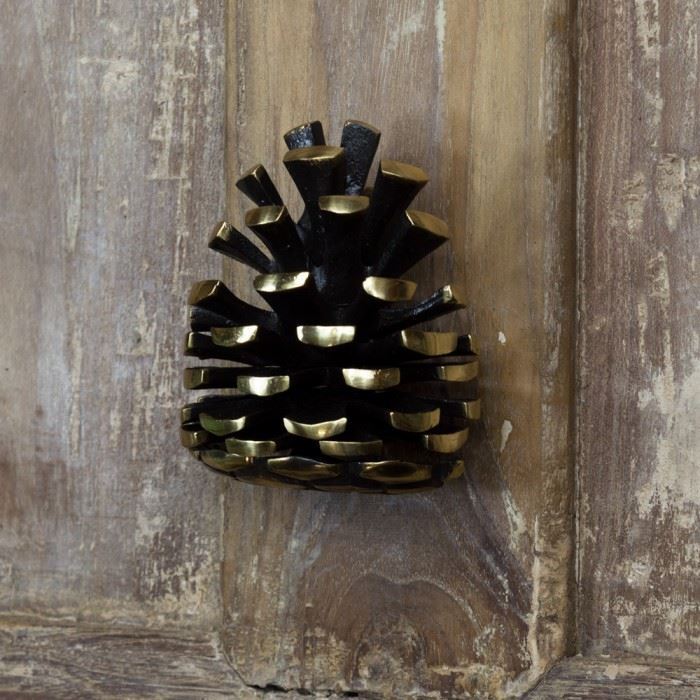 Solid Brass Pine Cone Door Knocker - Cints and Home