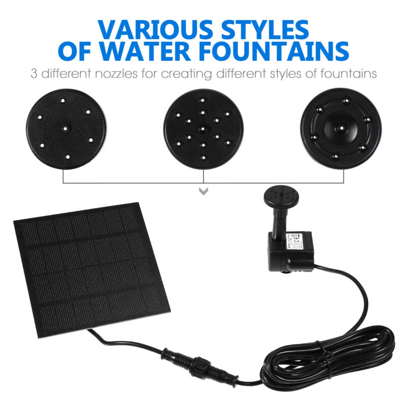 Solar Panel Powered Water Feature Pump Garden Pool Pond